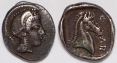 Ancient Coins - Thessaly Pharsalos AR Hemidrachm mid-late 5th century BC