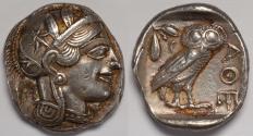 Ancient Coins - Attica Athens AR Tetradrachm circa 454-404 BC