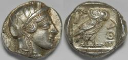 Ancient Coins - Attica Athens AR Tetradrachm circa 454-404 BC