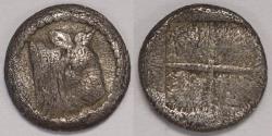Ancient Coins - Macedon Akanthos AR Hemiobol circa 470-390 BC