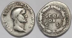 Ancient Coins - Roman Empire Galba AR Denarius (Rome, AD 68-69)