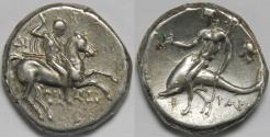 Ancient Coins - Calabria Tarentum AR Nomos circa 272-240 BC