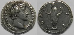 Ancient Coins - Roman Empire Marcus Aurelius as Caesar AR Denarius (Rome, AD 145-147)