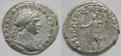 Ancient Coins - Roman Empire Trajan AR Denarius (Rome, AD 107)