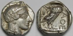 Ancient Coins - Attica Athens AR Tetradrachm circa 454-404 BC