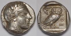 Ancient Coins - Attica Athens AR Tetradrachm circa 465-454 BC