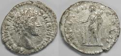 Ancient Coins - Roman Empire Marcus Aurelius as Caesar AR Denarius (Rome, AD 152-153)