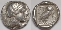 Ancient Coins - Attica Athens AR Tetradrachm circa 454-404 BC