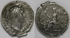 Ancient Coins - Roman Empire Hadrian AR Denarius (Rome, AD 128-129)