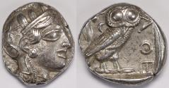 Ancient Coins - Attica Athens AR Tetradrachm circa 454-404 BC