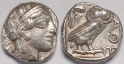 Ancient Coins - Attica Athens AR Tetradrachm circa 454-404 BC