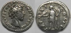 Ancient Coins - Roman Empire Marcus Aurelius as Caesar AR Denarius (Rome, AD 156-157)