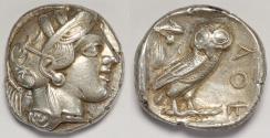 Ancient Coins - Attica Athens AR Tetradrachm circa 454-404 BC