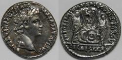 Ancient Coins - Roman Empire Augustus AR Denarius (Lugdunum, 2 BC-AD 4)