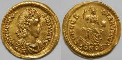 Ancient Coins - Roman Empire Theodosius I AV Solidus (Constantinople, AD 382-383)