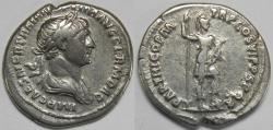 Ancient Coins - Roman Empire Trajan AR Denarius (Rome, AD 116-117)