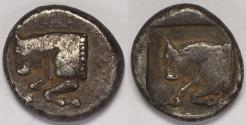 Ancient Coins - Caria Uncertain AR Diobol circa 500-450 BC