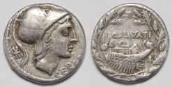 Ancient Coins - Roman Republic Q. Lutatius Cerco AR Denarius (Rome, 109-108 BC)