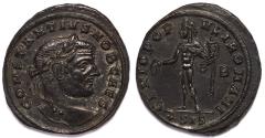 Ancient Coins - Roman Empire Constantius I as Caesar AE Follis (Constantinople, AD 295)