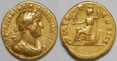 Ancient Coins - Roman Empire Hadrian AV Aureus (Rome, AD 121-123)