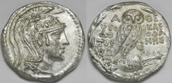 Ancient Coins - Attica Athens AR Tetradrachm circa 105-104 BC