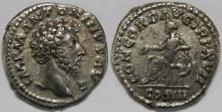 Ancient Coins - Roman Empire Marcus Aurelius AR Denarius (Rome, AD 163)