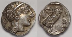 Ancient Coins - Attica Athens AR Tetradrachm circa 454-404 BC