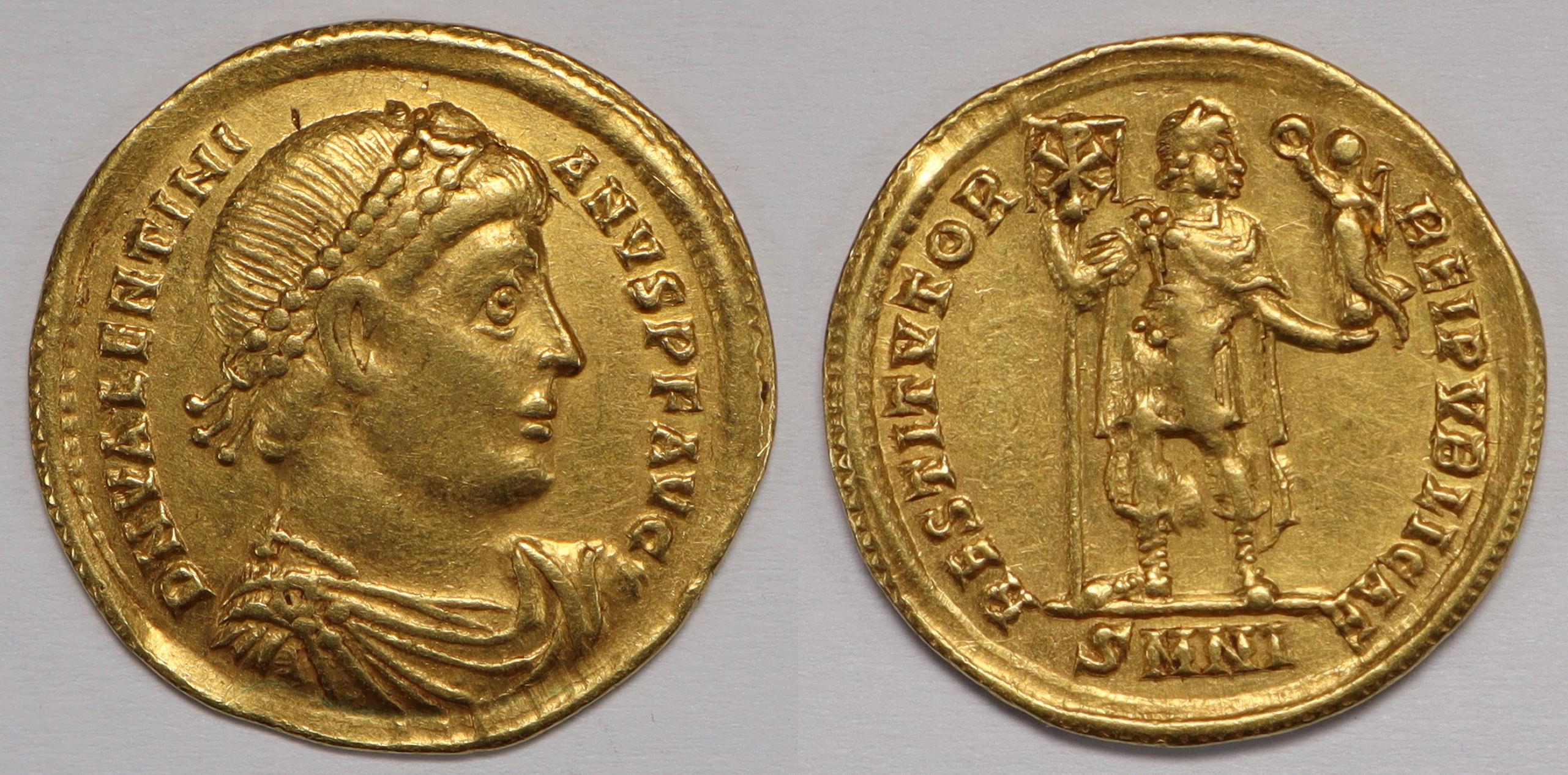 Valentinian Coin Roman Empire Valentinian I AV Solidus (Nicomedia, AD 364) | Roman ...