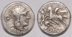 Ancient Coins - Roman Republic C. Servilius Vatia AR Denarius (Rome, 127 BC)