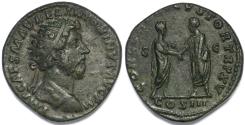 Ancient Coins - Roman Empire Marcus Aurelius AE Dupondius (Rome, AD 161)