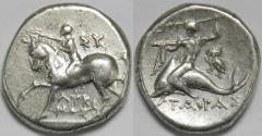Ancient Coins - Calabria Tarentum AR Nomos circa 272-240 BC