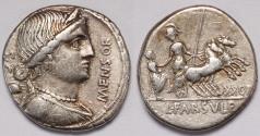 Ancient Coins - Roman Republic L. Farsuleius Mensor AR Denarius (Rome, 76 BC)