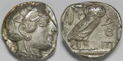 Ancient Coins - Attica Athens AR Tetradrachm circa 454-404 BC