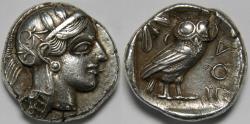 Ancient Coins - Attica Athens AR Tetradrachm circa 454-404 BC