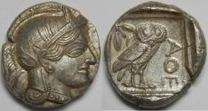 Ancient Coins - Attica Athens AR Tetradrachm circa 454-404 BC