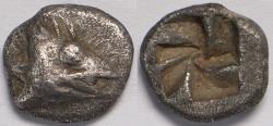 Ancient Coins - Mysia Kyzikos AR Obol circa 600-550 BC