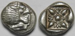 Ancient Coins - Ionia Miletos AR Diobol late sixth-early fifth centuries BC