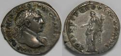 Ancient Coins - Roman Empire Trajan AR Denarius (Rome, AD 108-109)