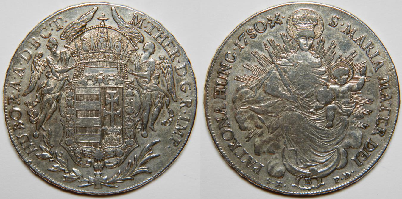 Hungary Maria Theresa AR Thaler 1780 B/S.K.-P.D. gVF [28.01 grams]