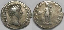 Ancient Coins - Roman Empire Marcus Aurelius as Caesar AR Denarius (Rome, AD 151-152)