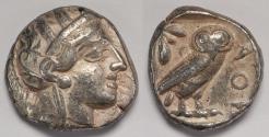 Ancient Coins - Attica Athens AR Tetradrachm circa 454-404 BC