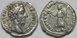 Ancient Coins - Roman Empire Marcus Aurelius AR Denarius (Rome, AD 176-177)
