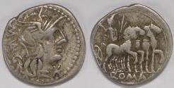 Ancient Coins - Roman Republic M. Vargunteius AR Denarius (Rome, 130 BC)