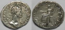 Ancient Coins - Roman Empire Hadrian AR Denarius (Rome, AD 117)