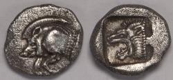 Ancient Coins - Mysia Kyzikos AR Diobol circa 450-400 BC