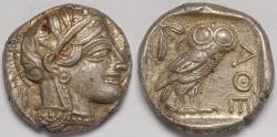 Ancient Coins - Attica Athens AR Tetradrachm circa 454-404 BC