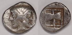 Ancient Coins - Islands off Troas Tenedos AR Obol early-mid 5th century BC