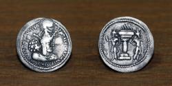 Ancient Coins - Sassanian Empire AR Obol, Shapur I (241-272 AD), Mint: Tus, EF, R.