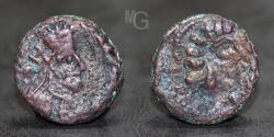 Ancient Coins - KINGS of CHARACENE: Maga(?). Circa AD 215-210. AE Tetradrachm. Charax-Spasinu mint.