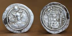 Ancient Coins - Sassanian Empire AR Drachm, Piruz I (459-484 AD), Mint: Rev Ardashir (REV), Date: 3